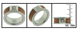 Diamante di Uomo Steel and Rose Plated Diamond Ring