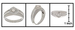 14k White Gold 1/4ct TDW Diamond Men's Ring