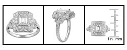 Platinum 2ct TDW Emerald-cut Diamond Engagement Ring (I, VS2)