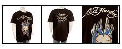 Ed Hardy Men's Flaming Skull Short-sleeve T-shirt