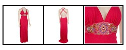 Zum Zum Women's Fuchsia Beaded Jersey Dress