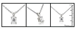 14k Gold 3/8ct Emerald Cut Diamond Solitaire Pendant (H-I, SI1)