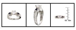 Tacori Platinum 1/2ct TDW Diamond and Sapphire Engagement Ring (G, VS)