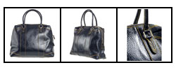 Fendi Large Navy Patent Leather Zip Tote