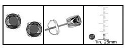14k White Gold 1ct TDW Black Diamond Stud Earrings