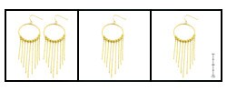 14k Yellow Gold Ball Dangle Hoop Earrings