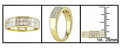14k Yellow Gold 1ct TDW Princess-cut Diamond Ring