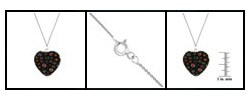 Sterling Silver Black Venetian Glass Heart Necklace