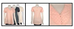 Rain Women's Short Puff Sleeve Eyelet Top