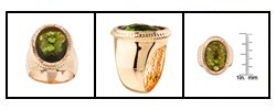 Elsa M 18k Rose Goldtone Chartreuse Ring