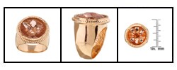 Elsa M 18k Rose Goldtone Rose Crystal Ring