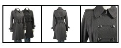 London Fog Women's Military Wool Trench Coat
