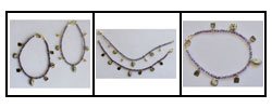 Purple Roman Glass Crystal Charm Bracelet (Israel)