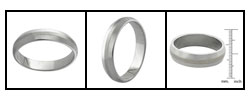 Stainless Steel Peaked Center Comfort Fit Band