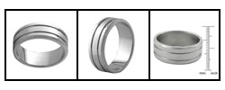 Stainless Steel Wide Band with Lined Edges