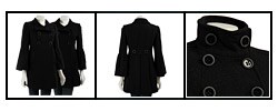 Miss Sixty Women's Double-breasted Funnel Neck Coat