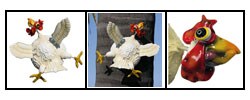 Rooster Splat Garden Art