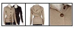 Kersh Women's Long-sleeve Belted Terry Knit Jacket