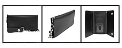 Daxx Long Leather Wallet with Chain