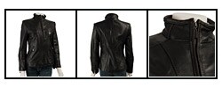 Izod Women's Black Lamb Leather Motorcycle Jacket