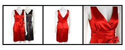 Connected Apparel Women's Retro Satin Ruched Dress