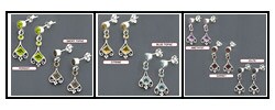 .925 Sterling Silver Multi-gemstone Earrings (India)