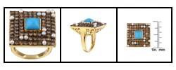 Encore by Le Vian 14k Gold Turquoise and Pearl Ring