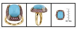 Encore by Le Vian 14k Gold Turquoise and Sapphire Ring