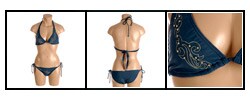 XOXO Women's Sapphire Triangle Top String Bikini
