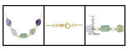 14k Multi-gemstone and Freshwater Pearl Necklace
