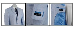Adolfo Men's Blue/ White Linen Suit