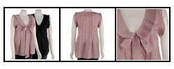 CC Couture Sleeveless Pleated Top with Tie Neck