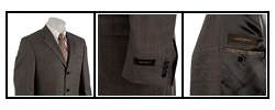 Joseph Abboud Men's Dark Grey Check Wool Suit