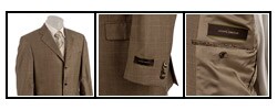 Joseph Abboud Men's Tan Windowpane Wool Suit