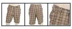 Andrew Fezza Men's Grey Yarn Plaid Shorts