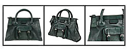 Chloe Green Leather Zipper Tote