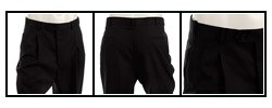 Pierre Cardin Expander Solid Black Wool Trousers