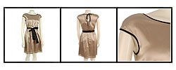 Aidan Mattox Silk Keyhole Dress with Satin Belt