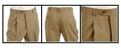 Pierre Cardin Men's Khaki Expander Wool Pants