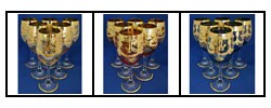 6-Piece Set of Italian Gold Accented Wine Glasses