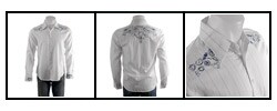 191 Unlimited Men's Long-sleeve Textured Pinstripe Shirt