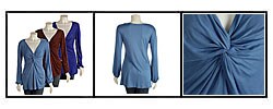 Lily Women's Long-sleeve Knotted Neck Shirt