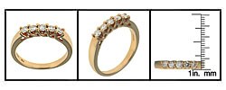 14k Yellow Gold 5-stone 1/2ct TDW Diamond Ring (E-F, I1)