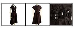 Ellen Tracy Women's Black Silk Shantung Dress