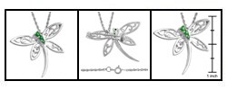 Sterling Silver Emerald Dragonfly Necklace