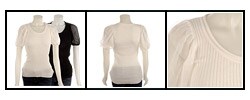 Renee C Women's Sheer Sleeve Scoop Neck Top