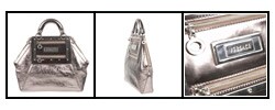 Versace Silver Leather Hexagonal Large Tote Bag