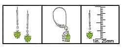 10k White Gold Peridot and Diamond Earrings