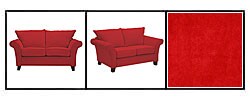 Provence Crimson Red Flared Arm Loveseat