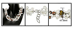 FW Pearl and Tiger's Eye Bead 3-strand Necklace (6-13 mm)